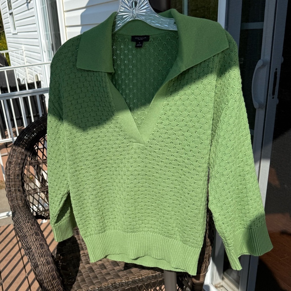 NWOT/EUC Ann Taylor Factory Spring Green Sweater SZ M